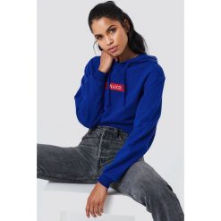 NA-KD Bluza z kapturem i logo NA-KD - Blue. Niebieskie bluzy damskie NA-KD. W wyprzedaży za 113.37 zł.