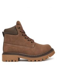 Tommy Hilfiger Trapery T3X5-34125-1269509 S Brązowy. Brązowe buty zimowe chłopięce Tommy Hilfiger, bez wzorów, ze skóry, bez zapięcia. Za 389.99 zł.