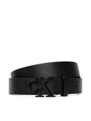 Calvin Klein Pasek Ck Faceted Buckle 32Mm LV04D7173G Czarny. Czarne paski damskie Calvin Klein, bez wzorów, ze skóry. Za 249.99 zł.
