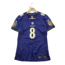 Second life - Nike damska koszulka NFL Baltimore Ravens 8 - Jak nowy. Fioletowe koszulki sportowe damskie Nike, l, bez wzorów, bez kołnierzyka, bez ramiączek, do piłki nożnej. Za 170.36 zł.