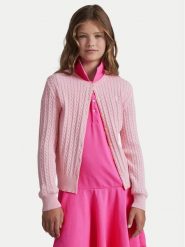 Polo Ralph Lauren Kardigan 313543047010 Różowy jasny Regular Fit. Czerwone swetry dla dziewczynek Polo Ralph Lauren, bez wzorów, z bawełny, bez kołnierzyka, bez ramiączek, bez kaptura. Za 389.00 zł.