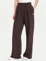 Lacoste Spodnie palazzo XF5248 Brązowy Wide Leg. Brązowe spodnie materiałowe damskie Lacoste, bez wzorów, z bawełny. Za 819.99 zł.