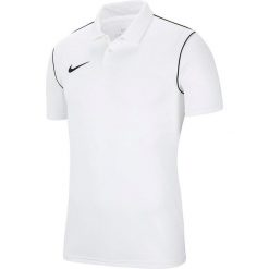 Męska Koszulka Polo Dry Park 20. Białe koszulki polo męskie Nike, l, bez wzorów, z bawełny, bez ramiączek. Za 144.99 zł.