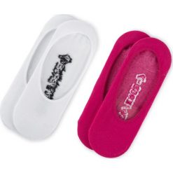 Zestaw 2 par stopek damskich CONVERSE - E754P-2012 Biały Różowy. Białe skarpety damskie marki Converse, bez wzorów, z bawełny. Za 39.00 zł.