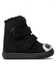 Mrugała Kozaki MALI 7151/4-90 Czarny. Czarne buty zimowe chłopięce Mrugała, bez wzorów, ze skóry, bez zapięcia. Za 429.99 zł.