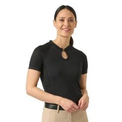 Koszulka polo konkursowa damska PS of Sweden Selena Paneled. Czarne koszulki sportowe damskie PS OF SWEDEN, bez wzorów, bez kołnierzyka, bez ramiączek, do jazdy konnej. Za 312.00 zł.