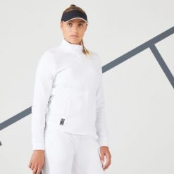 Kurtka tenisowa damska Artengo Soft Dry 900. Białe bluzy sportowe damskie KUIKMA, m, bez wzorów, z elastanu, bez kaptura. W wyprzedaży za 89.99 zł.