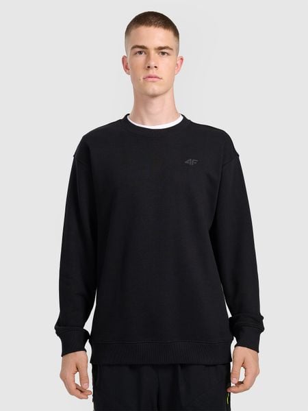 4F Bluza dresowa nierozpinana bez kaptura męska - czarna M. Czarne bluzy męskie 4f, m, bez wzorów, z dresówki, bez kaptura. Za 99.99 zł.