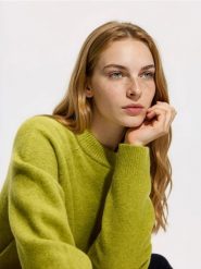 Sweter z domieszką wełny - zielony. Zielone swetry damskie Reserved, l, bez wzorów, z dzianiny, bez kołnierzyka, bez ramiączek, bez kaptura. Za 109.99 zł.