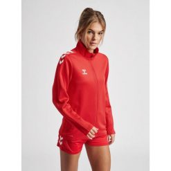 Bluza do piłki ręcznej damska Hummel Core XK Poly Zip Sweat Woman. Czerwone bluzy sportowe damskie Hummel, xl, bez wzorów, bez kaptura, do piłki ręcznej. Za 212.50 zł.