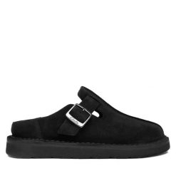 Klapki Clarks. Czarne klapki damskie Clarks, bez wzorów, bez obcasa. Za 439.99 zł.