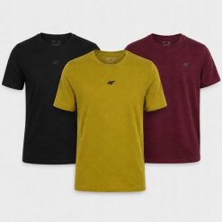 KOMPLET KOSZULEK 4F ZESTAW MĘSKI T-SHIRT 3PAK. T-shirty męskie 4f, m, bez wzorów, z bawełny, sportowe, bez kołnierzyka. Za 182.97 zł.