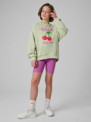 4F Legginsy kolarki prążkowane dziewczęce - fioletowe 134 (8-9 lat). Fioletowe legginsy dla dziewczynek 4f, bez wzorów, z dzianiny. Za 49.99 zł.