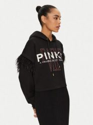 PINKO Bluza 103129 A1LU Czarny Regular Fit. Czarne bluzy damskie Pinko, m, bez wzorów, z bawełny, bez kaptura. Za 869.99 zł.