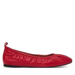 Baleriny Tamaris. Czerwone baleriny damskie Tamaris, bez wzorów, bez obcasa. Za 349.99 zł.