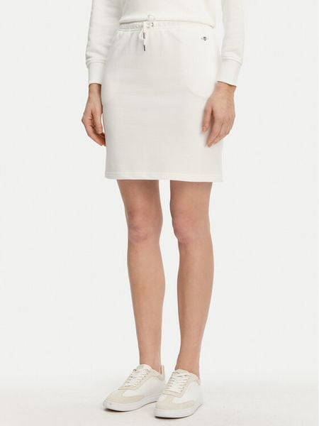 Gant Spódnica dresowa 4200274 Écru Regular Fit. Białe spódnice damskie GANT, s, bez wzorów, z bawełny, mini. Za 321.99 zł.