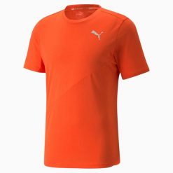 Koszulka treningowa męska Puma TRAIN LOGO pomarańczowa 52153725 r XL. Brązowe koszulki sportowe męskie Puma, l, bez wzorów, bez kołnierzyka, bez ramiączek, do koszykówki. Za 108.31 zł.