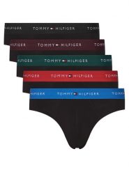 Tommy Hilfiger Komplet 5 par slipów UM0UM03386 Czarny. Czarne slipki męskie Tommy Hilfiger, m, bez wzorów, z bawełny. Za 249.99 zł.