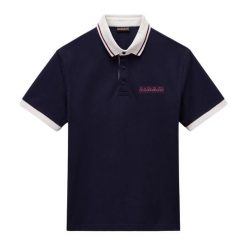 Koszulka polo męska Napapijri E-Zeri. Niebieskie koszulki polo męskie Napapijri, m, bez wzorów, bez ramiączek. Za 189.99 zł.