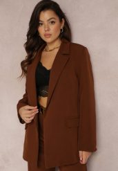 Brązowa Marynarka Oversize Niezapinana Charme. Brązowe żakiety damskie Renee, l, bez wzorów, z materiału. Za 119.99 zł.