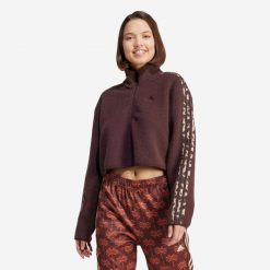 Bluza damska ADIDAS Gym & Pilates. Brązowe bluzy damskie Adidas, m, bez wzorów, z materiału, bez kaptura. Za 329.99 zł.