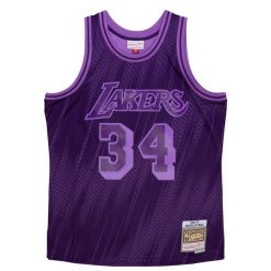 Koszulka NBA Los Angeles Lakers Shaquille O’Neal Monochrome Swingman. Fioletowe koszulki sportowe męskie Mitchell & Ness, bez wzorów, bez kołnierzyka, bez ramiączek, do koszykówki. W wyprzedaży za 493.00 zł.
