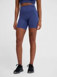Damskie szorty bezszwowe Hummel TIF. Niebieskie szorty sportowe damskie Hummel, xs, bez wzorów, z poliesteru, na fitness i siłownię. Za 157.50 zł.