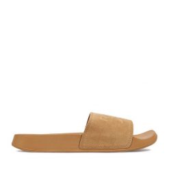 Klapki Reebok. Brązowe klapki damskie Reebok, bez wzorów, bez obcasa. Za 99.99 zł.