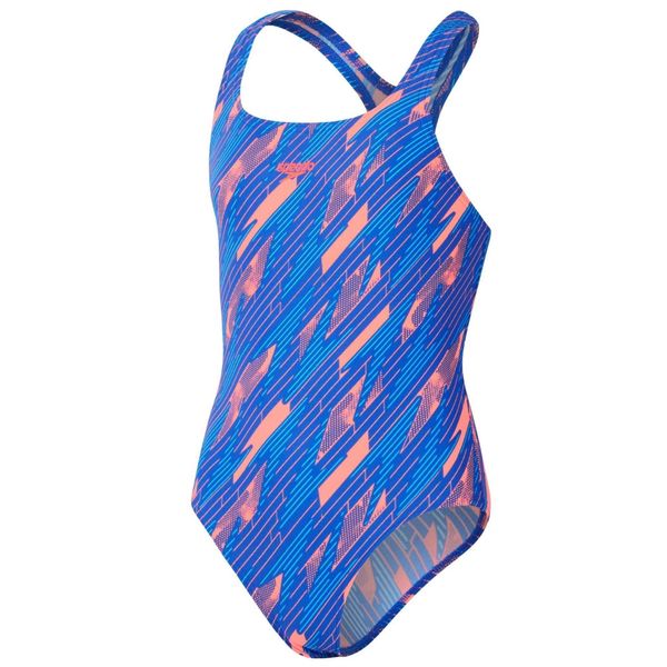 Strój pływacki jednoczęściowy dziecięcy Speedo HyperBoom Allover Medalist. Czerwone stroje kąpielowe dla dziewczynek Speedo, bez wzorów. Za 109.99 zł.