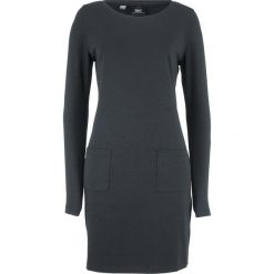 Sukienka ze stretchem z naszywanymi kieszeniami bonprix czarny. Czarne sukienki damskie bonprix. Za 44.99 zł.