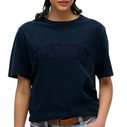 T-shirt oversize ton w ton damski Superdry Athletic. Niebieskie t-shirty damskie Superdry., s, bez wzorów, z bawełny, klasyczne, bez kołnierzyka. Za 202.65 zł.