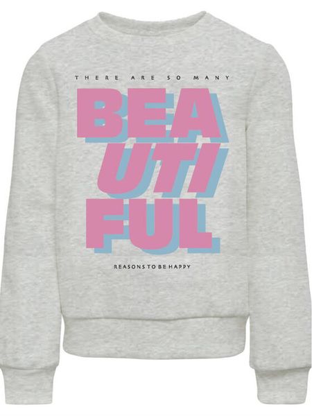 Kids ONLY Bluza 15307578 Szary Regular Fit. Szare bluzy dla dziewczynek Kids Only, bez wzorów, z bawełny, bez ramiączek, bez kaptura. Za 69.99 zł.