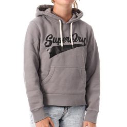 Bluza damska z kapturem Superdry Super Athletics. Szare bluzy damskie Superdry., l, bez wzorów, z bawełny, z kapturem. Za 349.40 zł.