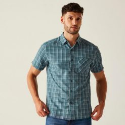 Koszula turystyczna męska Mindano IX z krótkim rękawem. Szare koszule męskie Regatta, m, bez wzorów, z wiskozy, bez kołnierzyka, bez ramiączek, trekkingowe. Za 189.50 zł.