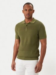 KARL LAGERFELD Polo 655009 562301 Zielony Regular Fit. Zielone koszulki polo męskie KARL LAGERFELD, m, bez wzorów, z bawełny, bez ramiączek. Za 669.99 zł.