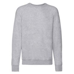 Lekka Raglanowa Bluza Unisex Dla Dorosłych. Szare bluzy męskie Fruit of the Loom, m, bez wzorów, bez kaptura. Za 71.99 zł.