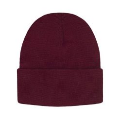Jednokolorowa Czapka Zimowa Typu Beanie – Zimowa - Bordowa. Czerwone czapki i kapelusze męskie His Story, na jesień, bez wzorów. Za 40.00 zł.