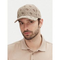 Czapka z daszkiem Guess. Brązowe czapki i kapelusze męskie Guess, z aplikacjami. Za 99.99 zł.