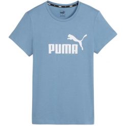 T-shirt Damski Logo ESS. Niebieskie t-shirty damskie Puma, s, bez wzorów, casualowe, bez kołnierzyka. Za 128.99 zł.