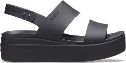 Crocs Sandały sportowe damskie Brooklyn Low Wedge czarne 41-42. Czarne sandały damskie Crocs, bez wzorów, bez obcasa, bez zapięcia. Za 209.33 zł.