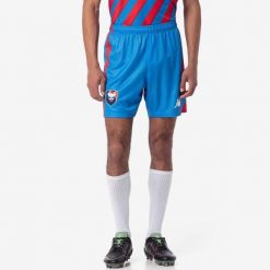 Szorty SM Caen Kombat Ryder 2024/25. Czerwone krótkie spodenki sportowe męskie Kappa, bez wzorów, do piłki nożnej. Za 191.50 zł.