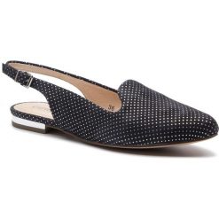 Sandały CAPRICE - 9-29400-22 Navy Dots Sue 811. Niebieskie klapki damskie marki Caprice, bez wzorów, ze skóry. Za 199.90 zł.