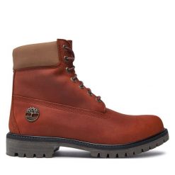 Trzewiki Timberland. Brązowe botki męskie Timberland, bez wzorów, bez zapięcia. Za 799.99 zł.