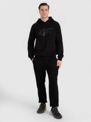 4F Spodnie dresowe joggery męskie - czarne 3XL. Czarne spodnie sportowe męskie 4f, l, bez wzorów, z bawełny. Za 149.99 zł.
