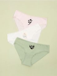 Figi z nadrukiem kota 3 pack - wielobarwny. Figi damskie Sinsay, l, bez wzorów. Za 19.99 zł.