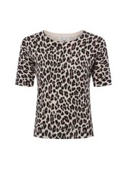 Marie Lund Damska koszulka z dzianiny Kobiety beżowy|brązowy wzorzysty, XXXL. Brązowe t-shirty damskie Marie Lund, bez wzorów, z dzianiny, bez kołnierzyka. Za 159.95 zł.