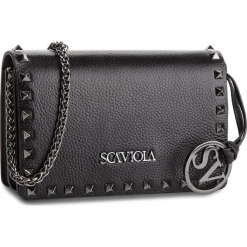 Torebka SCA'VIOLA - T-21 Black 8694. Czarne torebki do ręki damskie Sca'viola, ze skóry. Za 399.00 zł.