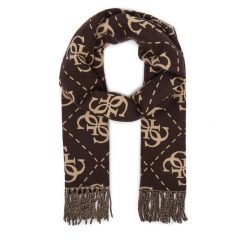 Szalik Guess. Brązowe szaliki i chusty damskie Guess, z aplikacjami. Za 234.99 zł.
