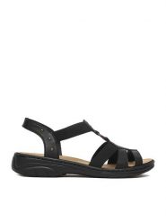 Rieker Sandały CEO-64574-00 Czarny. Czarne sandały damskie Rieker, bez wzorów, ze skóry, bez obcasa, na płaskiej podeszwie, bez zapięcia. Za 299.99 zł.