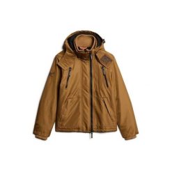 Kurtka przeciwdeszczowa z kapturem Superdry Mountain. Brązowe kurtki męskie Superdry., m, bez wzorów, z kapturem. W wyprzedaży za 403.00 zł.